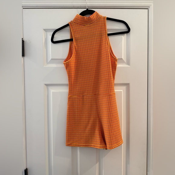 Nasty Gal Romping Around Retro Striped Romper Orange Yellow Pink Small - Picture 3 of 6